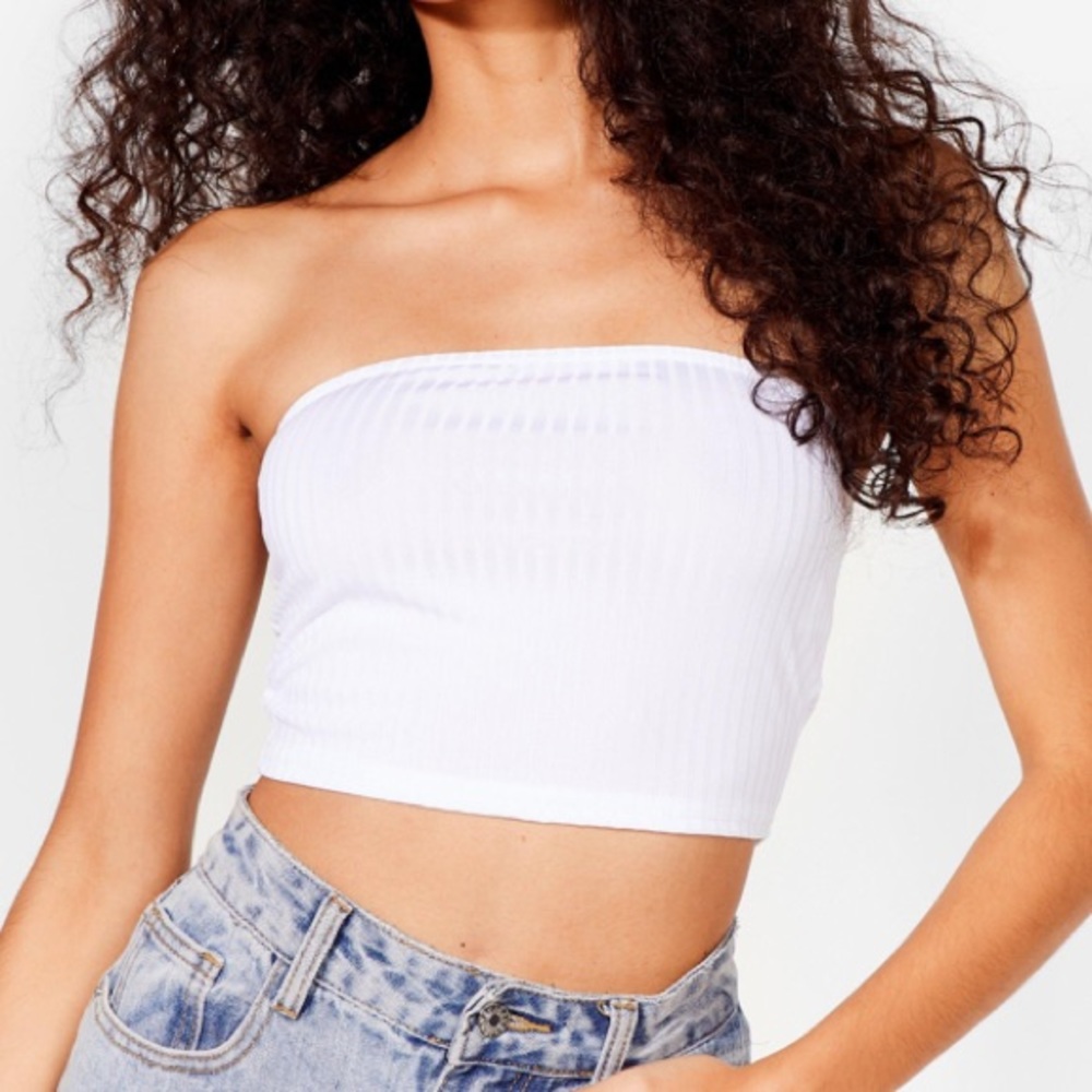 Keep Rib Simple Bandeau Crop Top - Picture 5 of 6